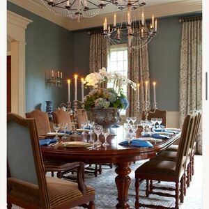 de Gournay Slub silk Blue Grey 122. 
 7 yards total. 3 panels @ 51”W x 95”L